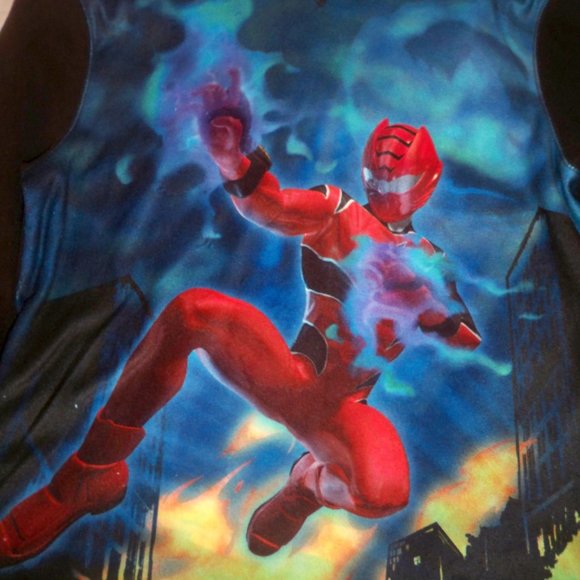 Power Ranger, Red Ranger, Fleece Pullover Sweater Hoodie Youth Large, Disney - Picture 9 of 9